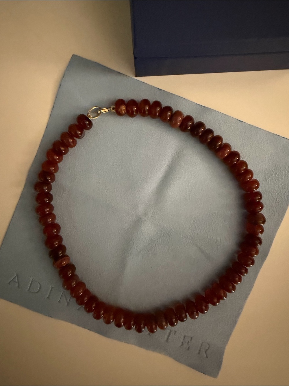 Adina Reyter Deep Red Amber Bead Necklace - Picture 4 of 5